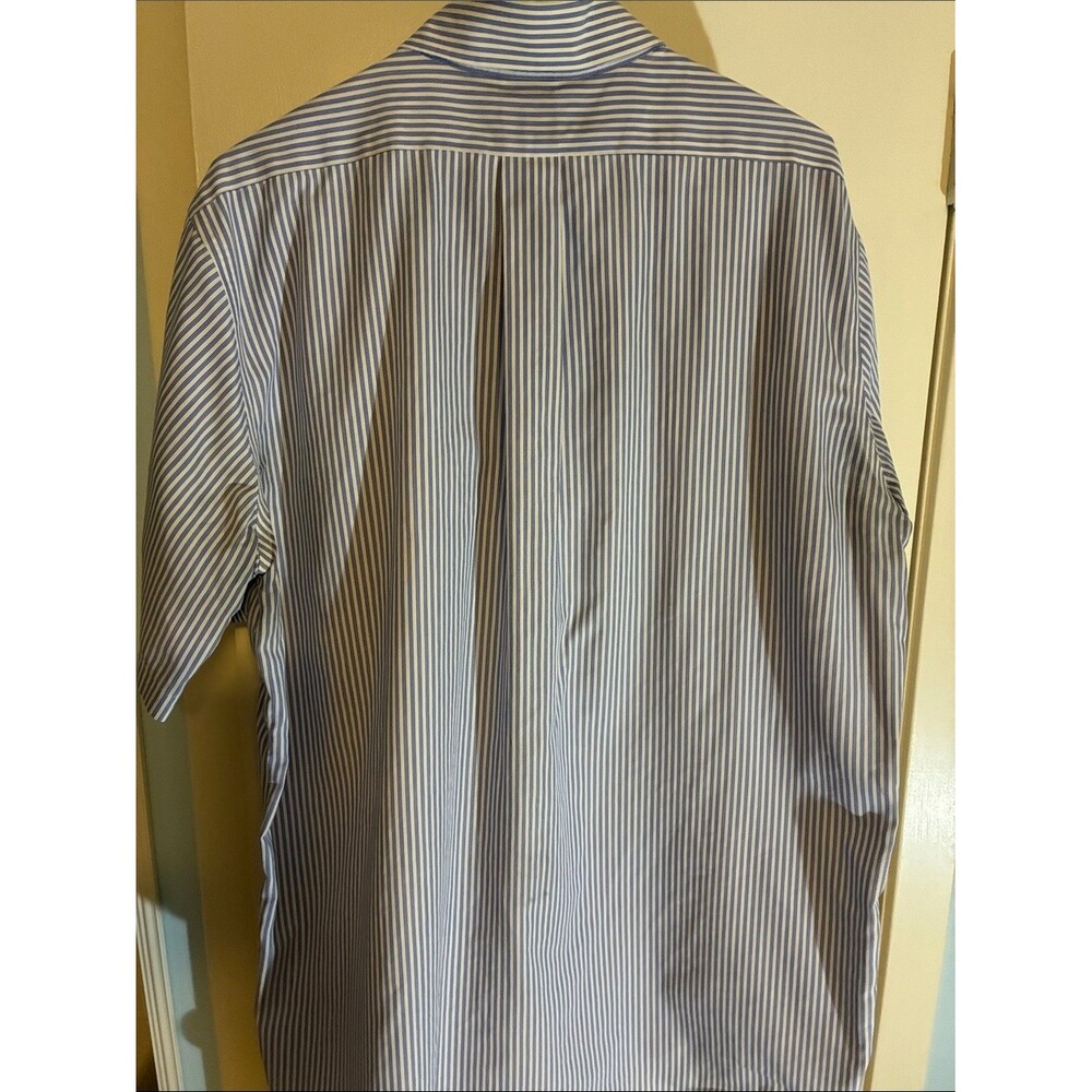 Brooks Brothers Blue and White Striped Short-Sleeve Button-Down Shirt - Picture 3 of 3